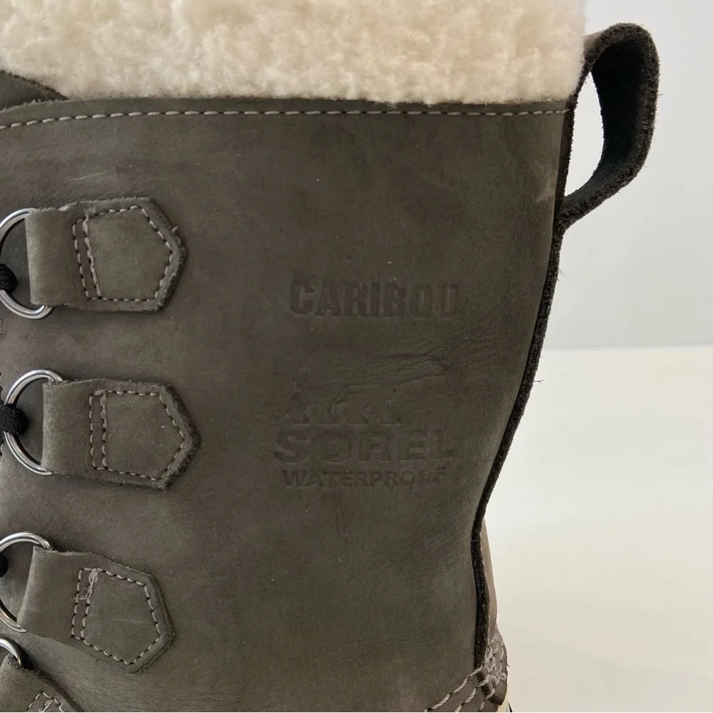 Sorel men Caribou style winter boots lace up shearling top warm lining size 10 - Picture 2 of 16